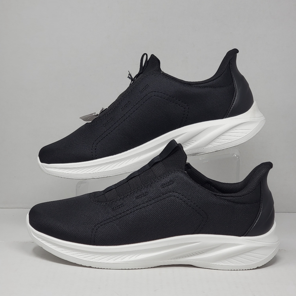🆕JBU🆕Men's Black White Touch-Less Hands Free Slip On Sneakers Shoes Size 12 New - Picture 3 of 10